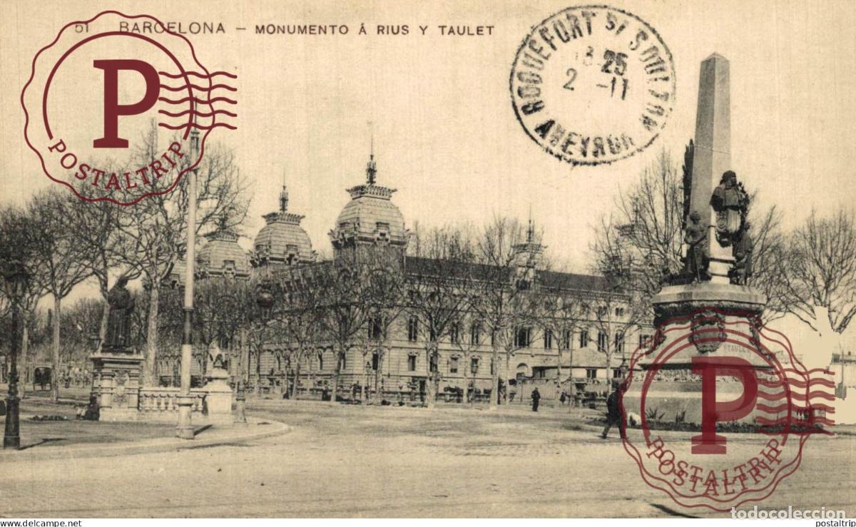 Postcards: BARCELONA. MONUMENTO A RIUS Y TAULET.