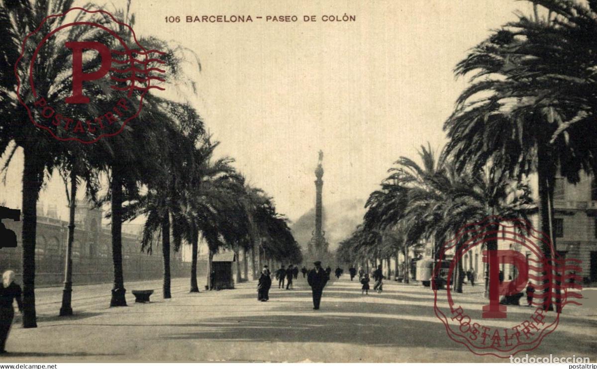 Postales: BARCELONA. PASEO DE COLON.
