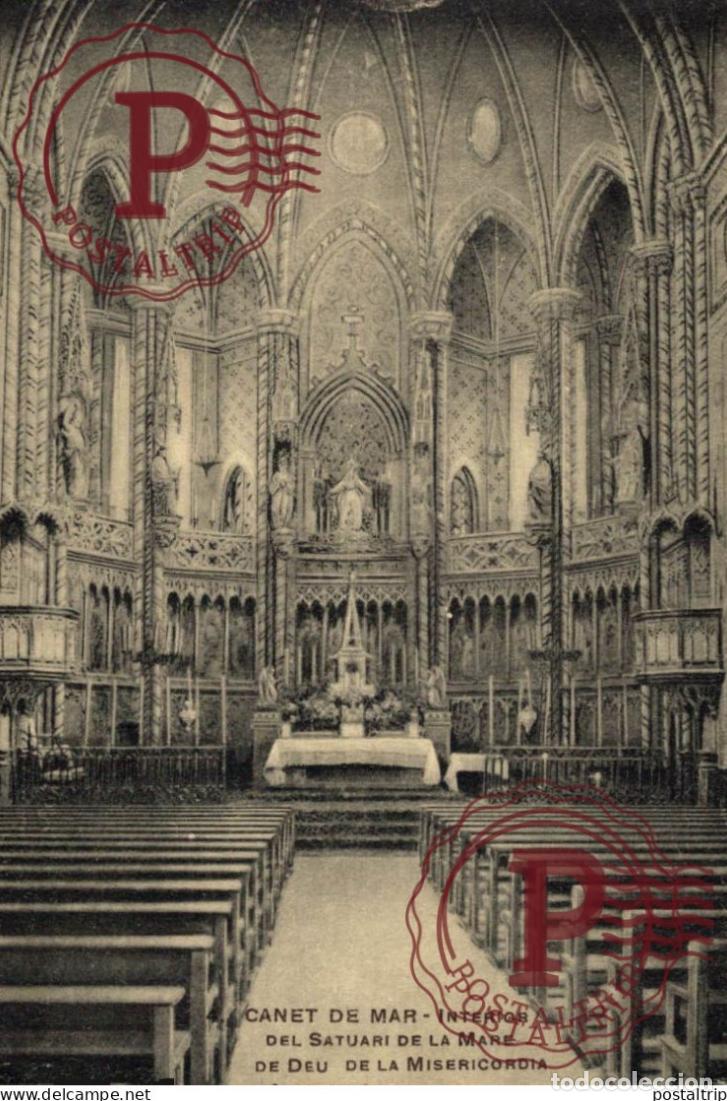 Postales: BARCELONA. CANET DE MAR. INTERIOR DEL SANTUARI DE LA MARE DE DEU DE LA MISERICORDIA.