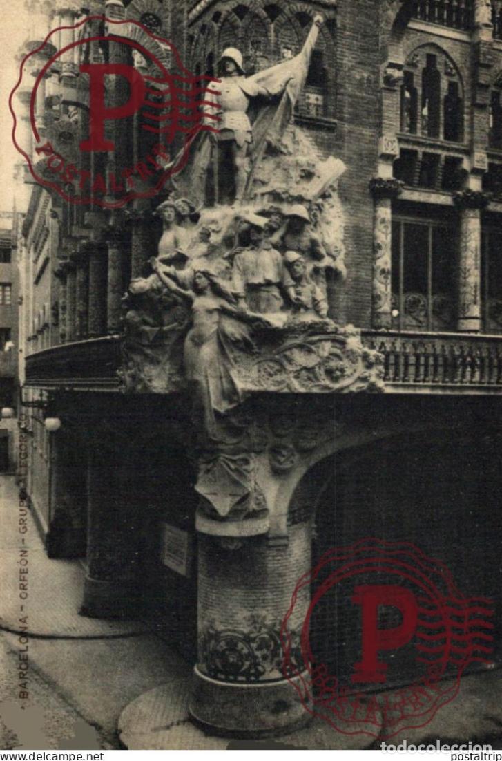 Postales: BARCELONA. ORFEON. GUPO ALEGORICO.