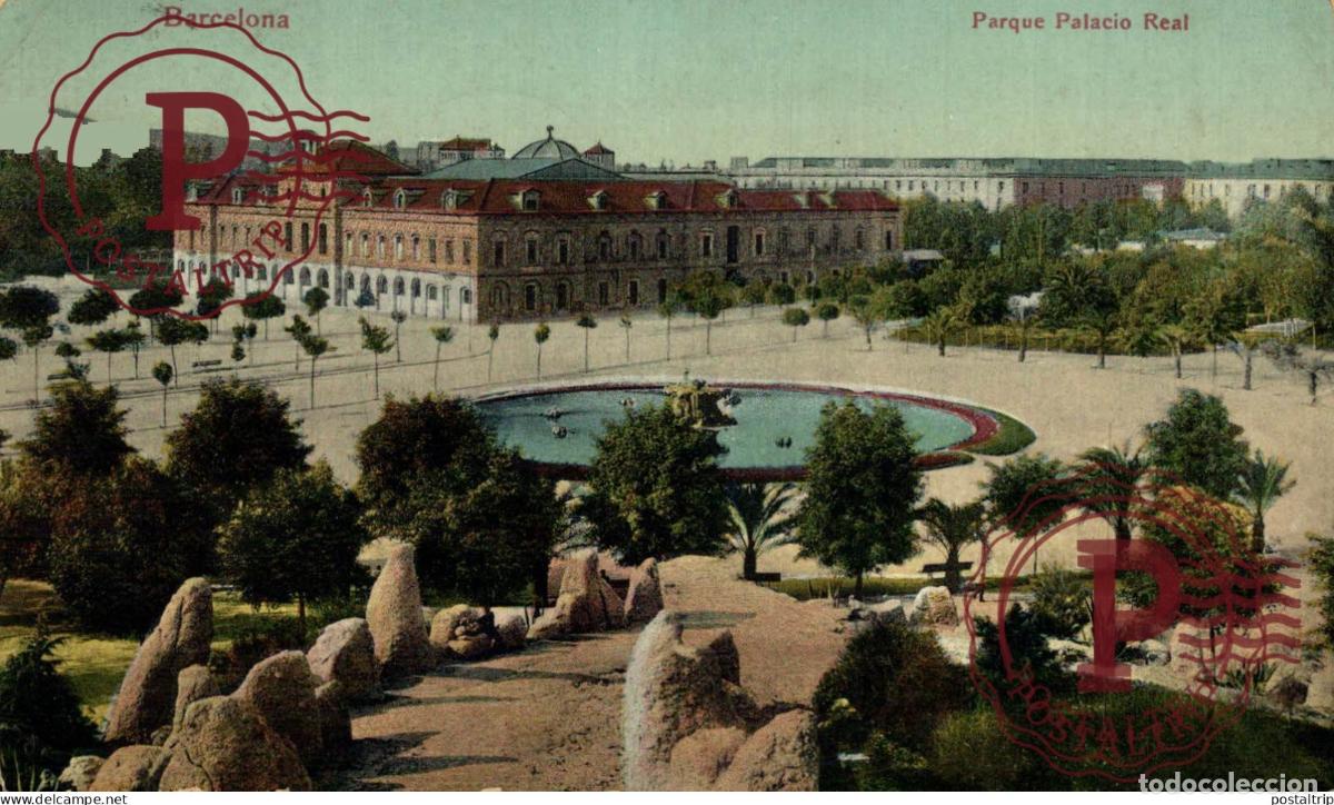 Postales: BARCELONA. PARQUE PALACIO REAL.