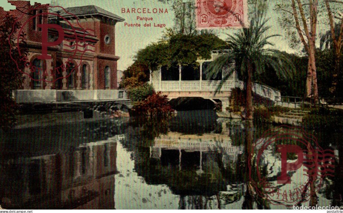 Postales: BARCELONA. PARQUE. PUENTE DEL LAGO.