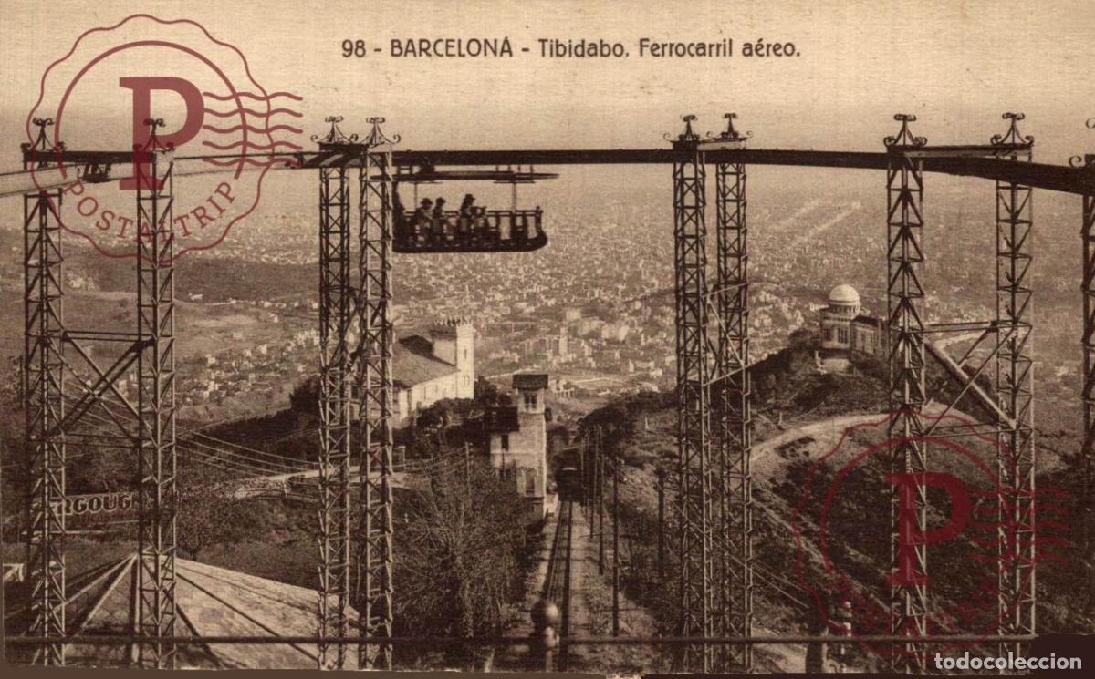 Postais: BARCELONA. TIBIDABO. FERROCARRIL AEREO.