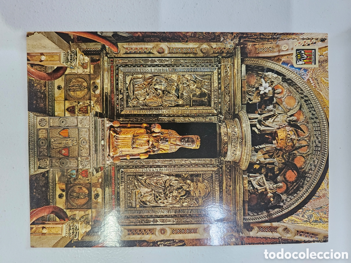 Postales: Postal de gran tama&ntilde;o Montserrat Trono de la Virgen FISA G1 1964