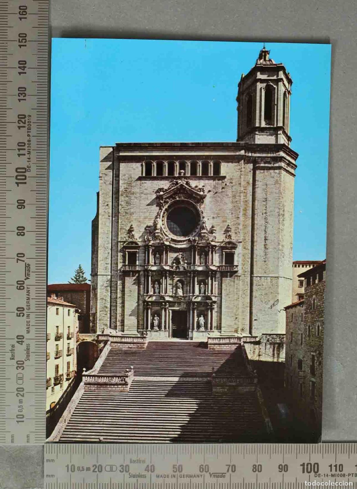 Postales: POSTAL. Girona - Catedral de Santa Mar&iacute;a - Fachada y escalinata