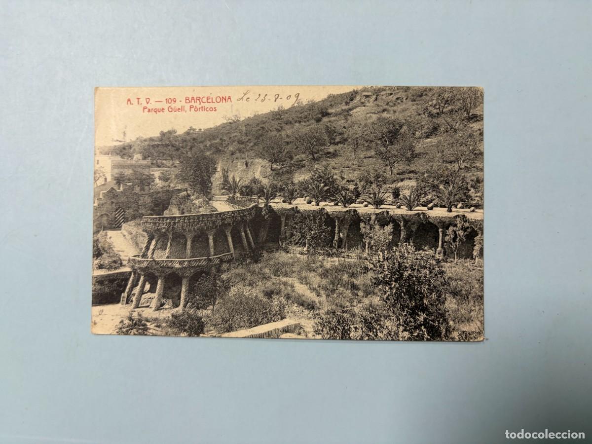 Postales: TARJETA POSTAL. BARCELONA. 109- PARQUE G&Uuml;EL, P&Oacute;RTICOS.