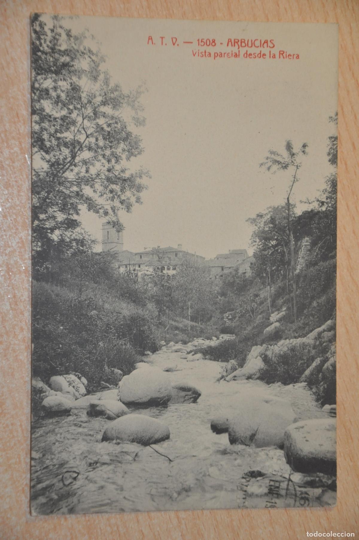 Postales: postal arbucias, vista parcial desde la riera, atv 1508