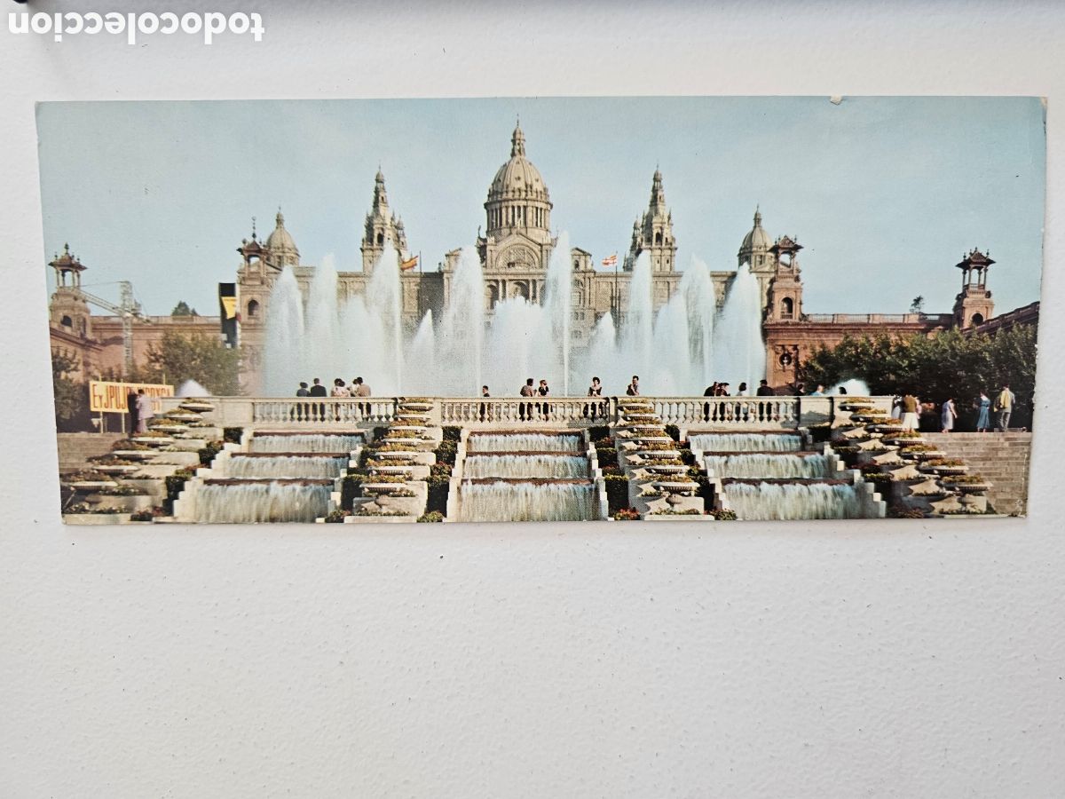Postales: Postal de gran tama&ntilde;o de las Fuentes de Montjuich 1805 1959 Garc&iacute;a Garrabella