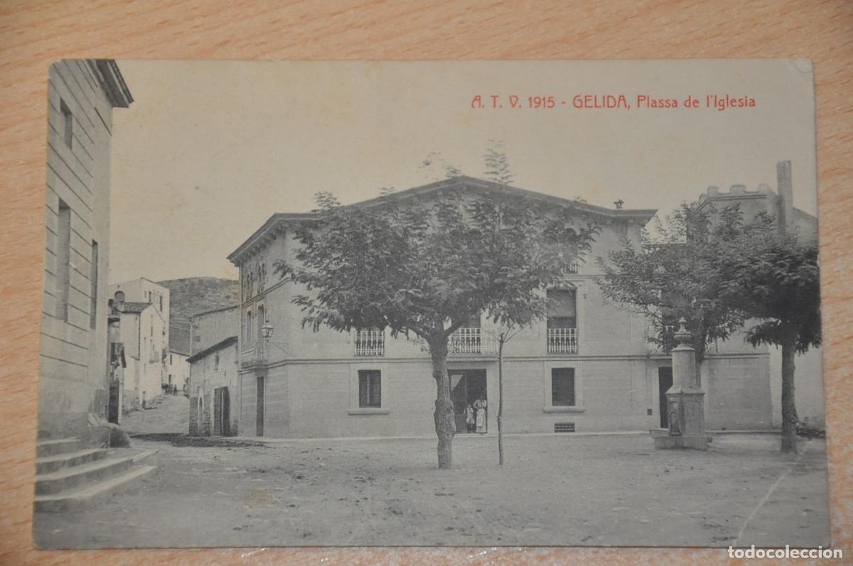 Postkarten: postal gelida, plassa de l&acute;iglesia, atv 1915