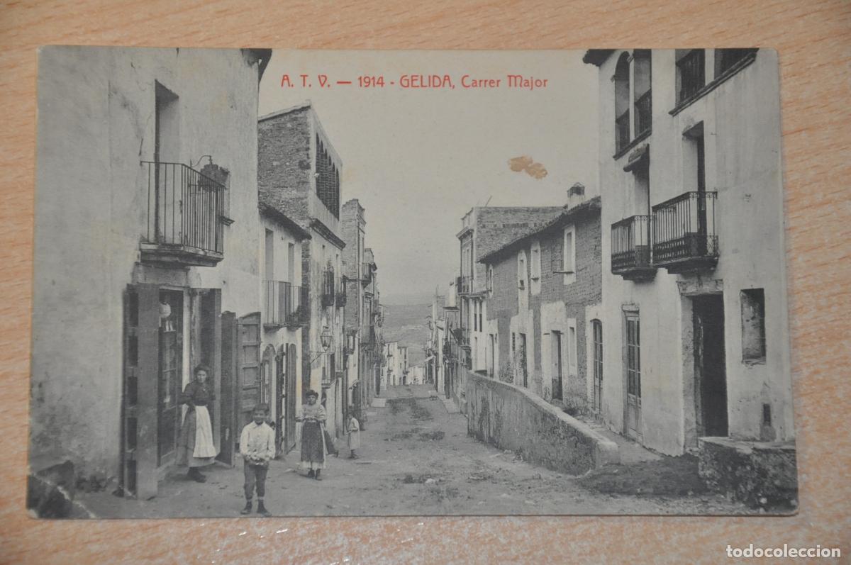 Postkarten: postal gelida, carrer major, atv 1914