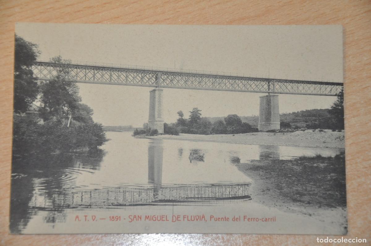 Postales: postal san miguel de fluvia, puente del ferrocarril, atv 1891