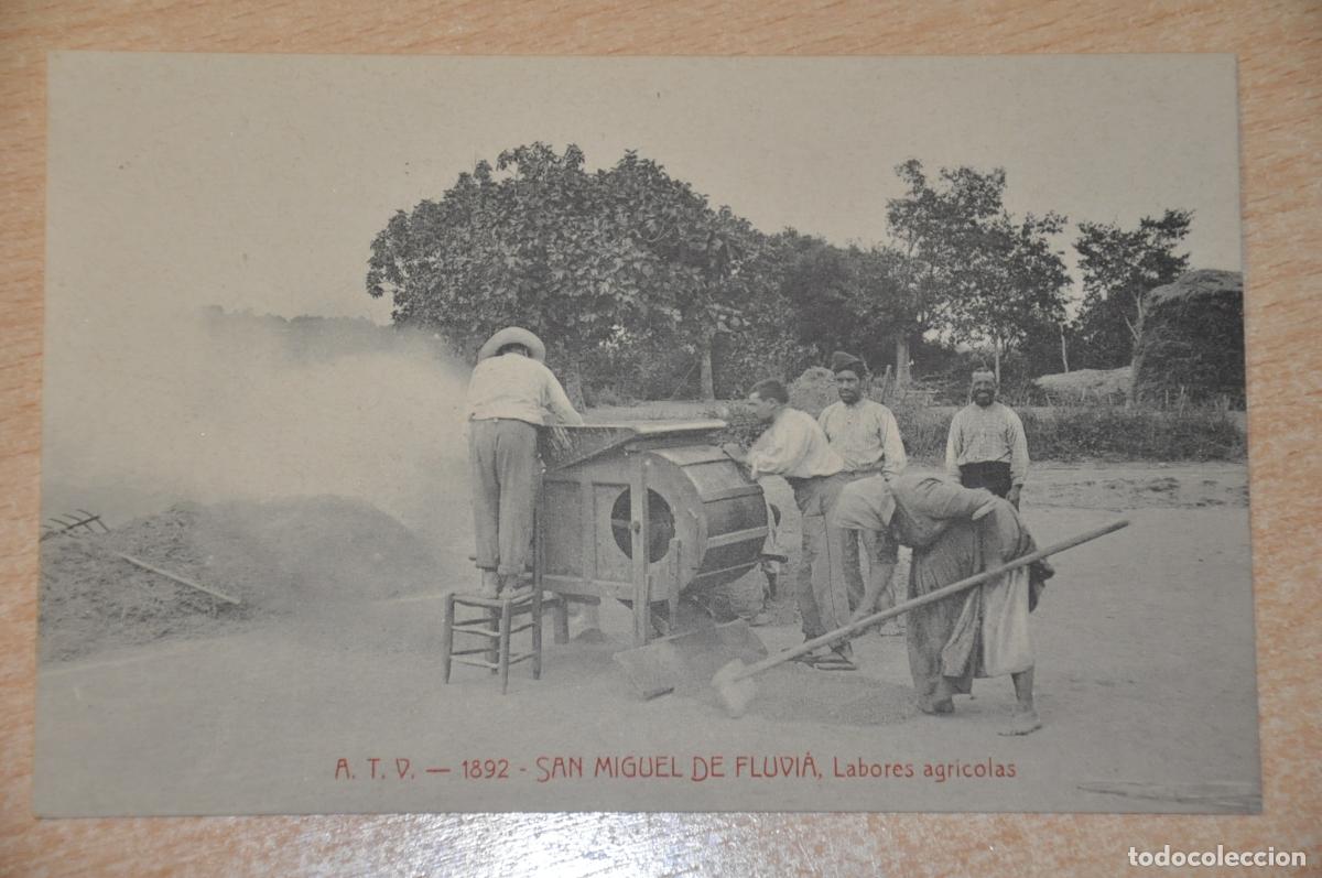 Postales: postal san miguel de fluvia, labores agricolas, atv 1892