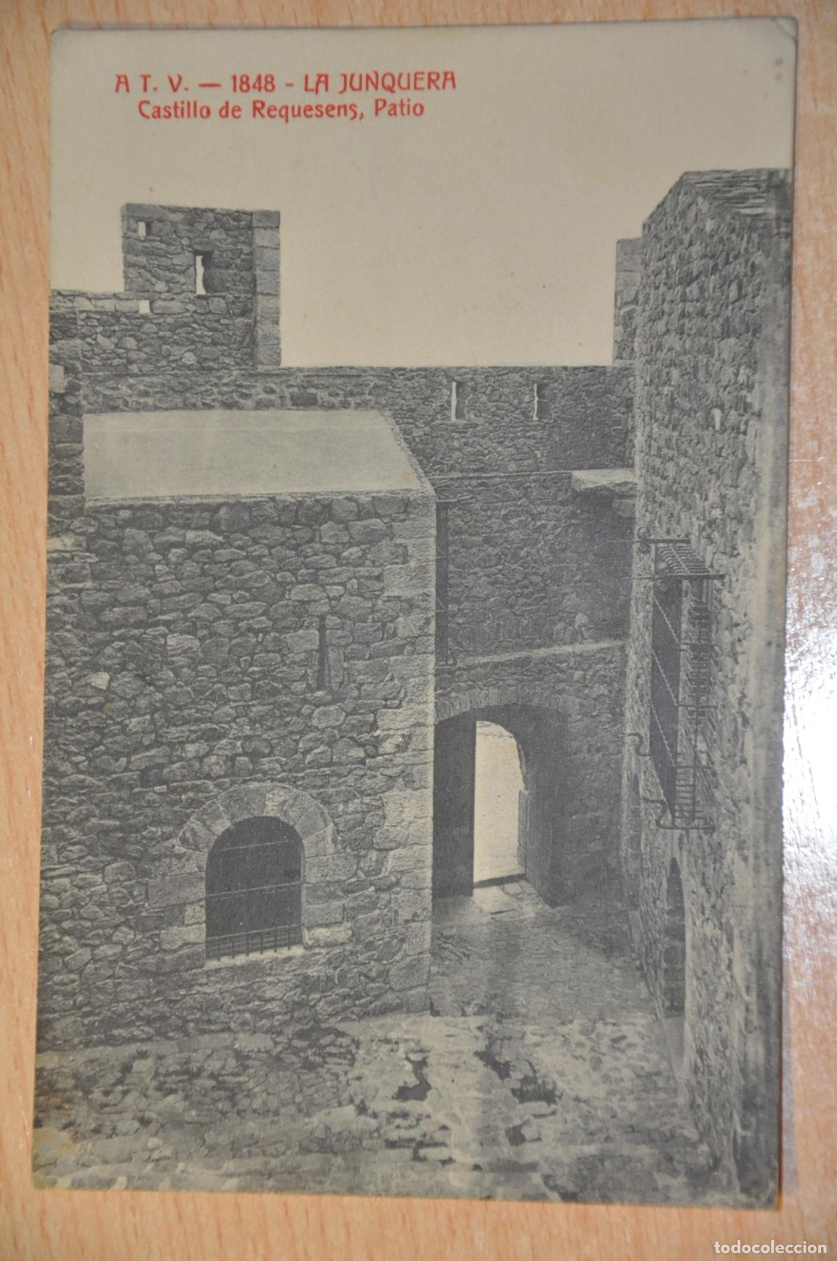 Postales: postal la junquera, jonquera, castillo de requesens, patio, atv 1848