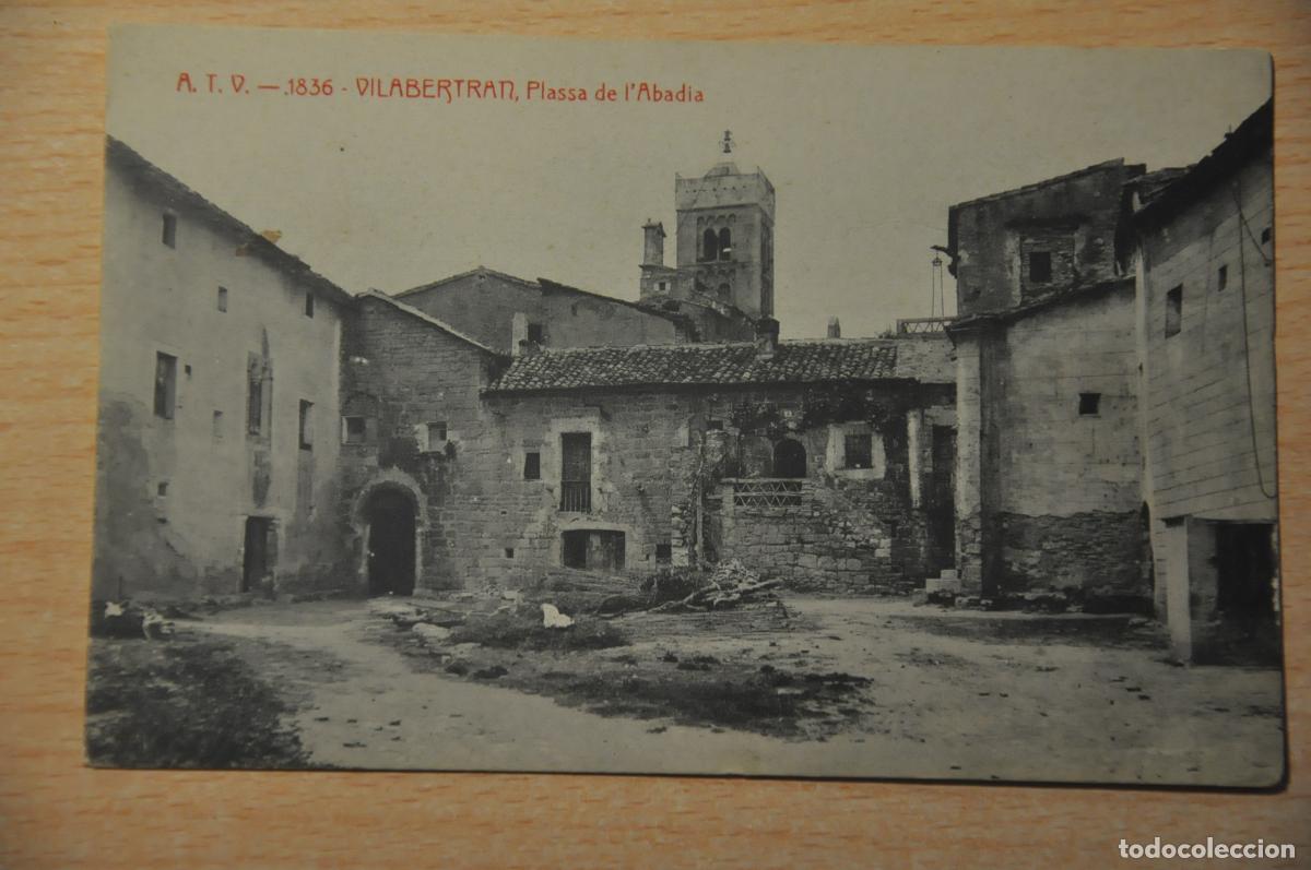 Postales: postal vilabertran, plassa de l&acute;abadia, atv 1836
