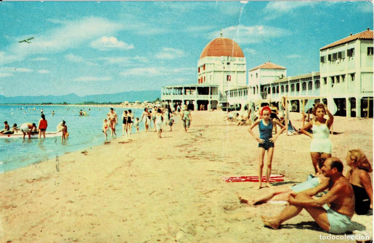 Postales: POSTAL MODERNA DE CATALU&Ntilde;A. SALOU. LA PLAYA. BALNEARIO. HOTEL RESTAURANTE. P-CAT-2050