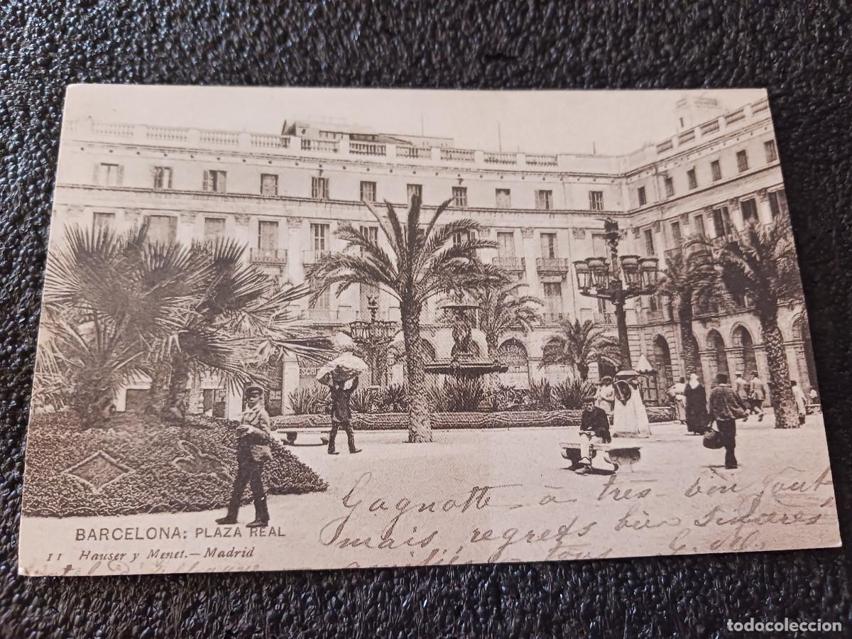 Postales: barcelona plaza real, facsimil para publicidad de restaurante