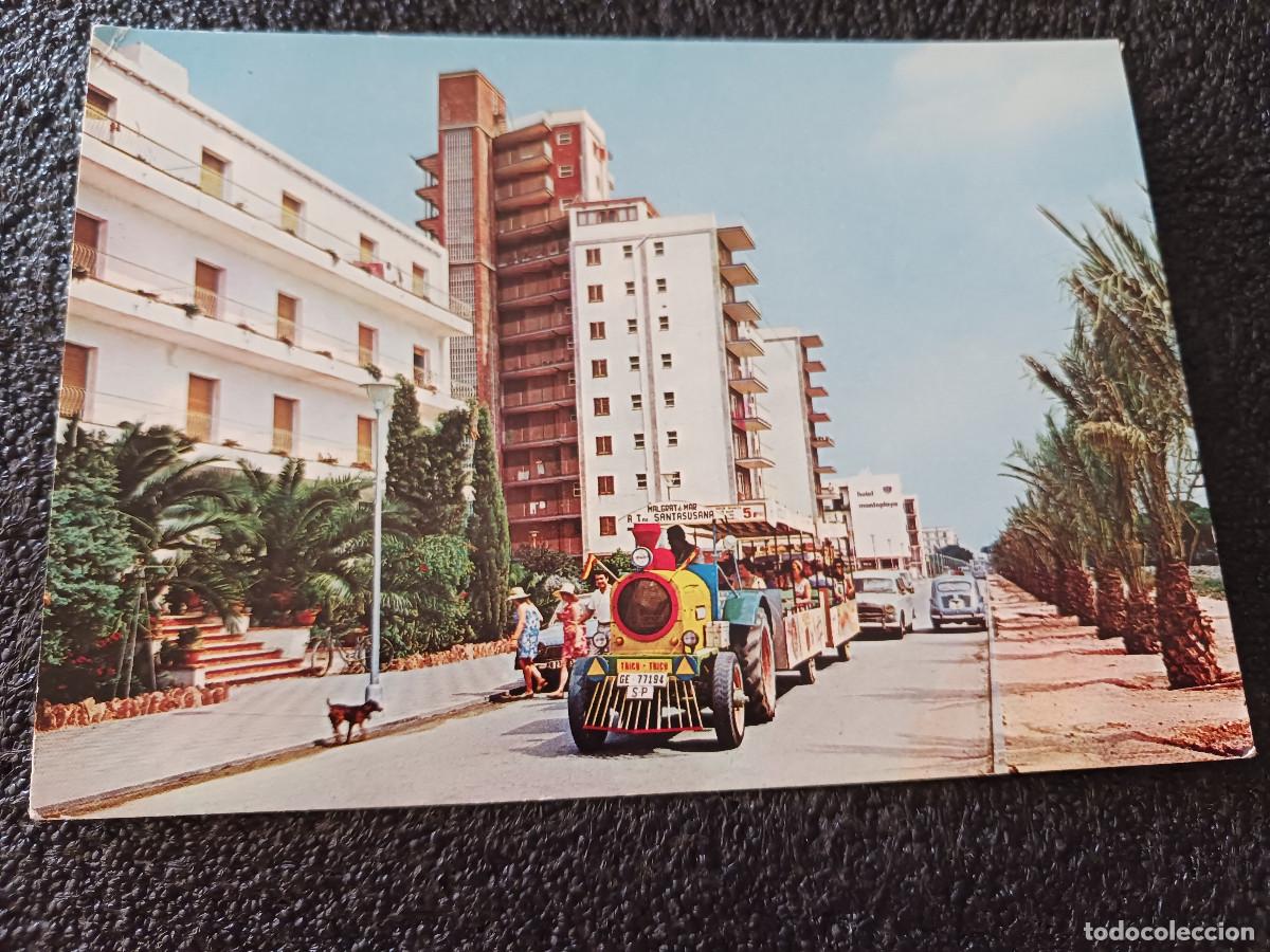 Postales: 535 malgrat de mar, paseo maritimo, trenecito a santa susana, ed. murcia, circulada