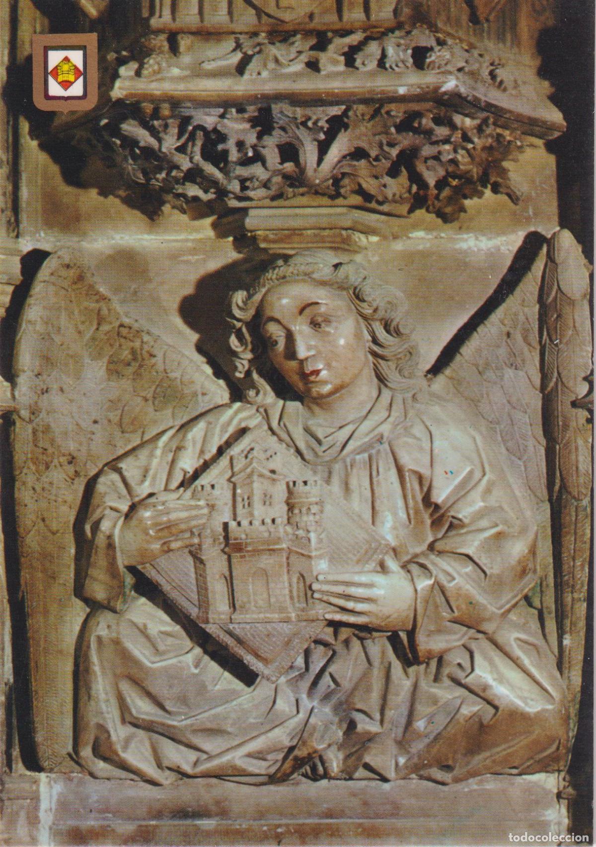 Postales: CASTELLO D'EMPURIES (GIRONA) DETALLE DEL RETABLO EN ALABASTRO DEL ALTAR MAJOR - ESCRITA