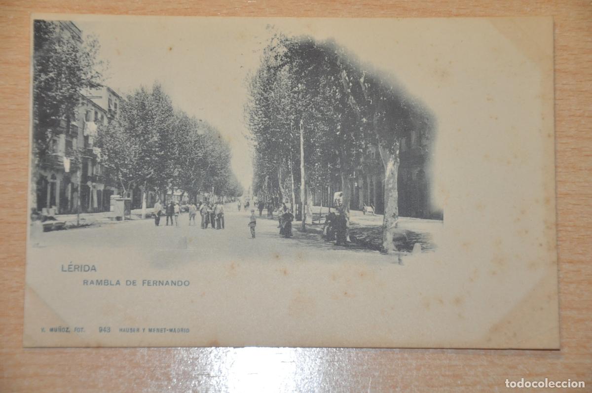 Postales: postal lerida, rambla de fernando, hauser y menet, v.mu&ntilde;oz fot. 943