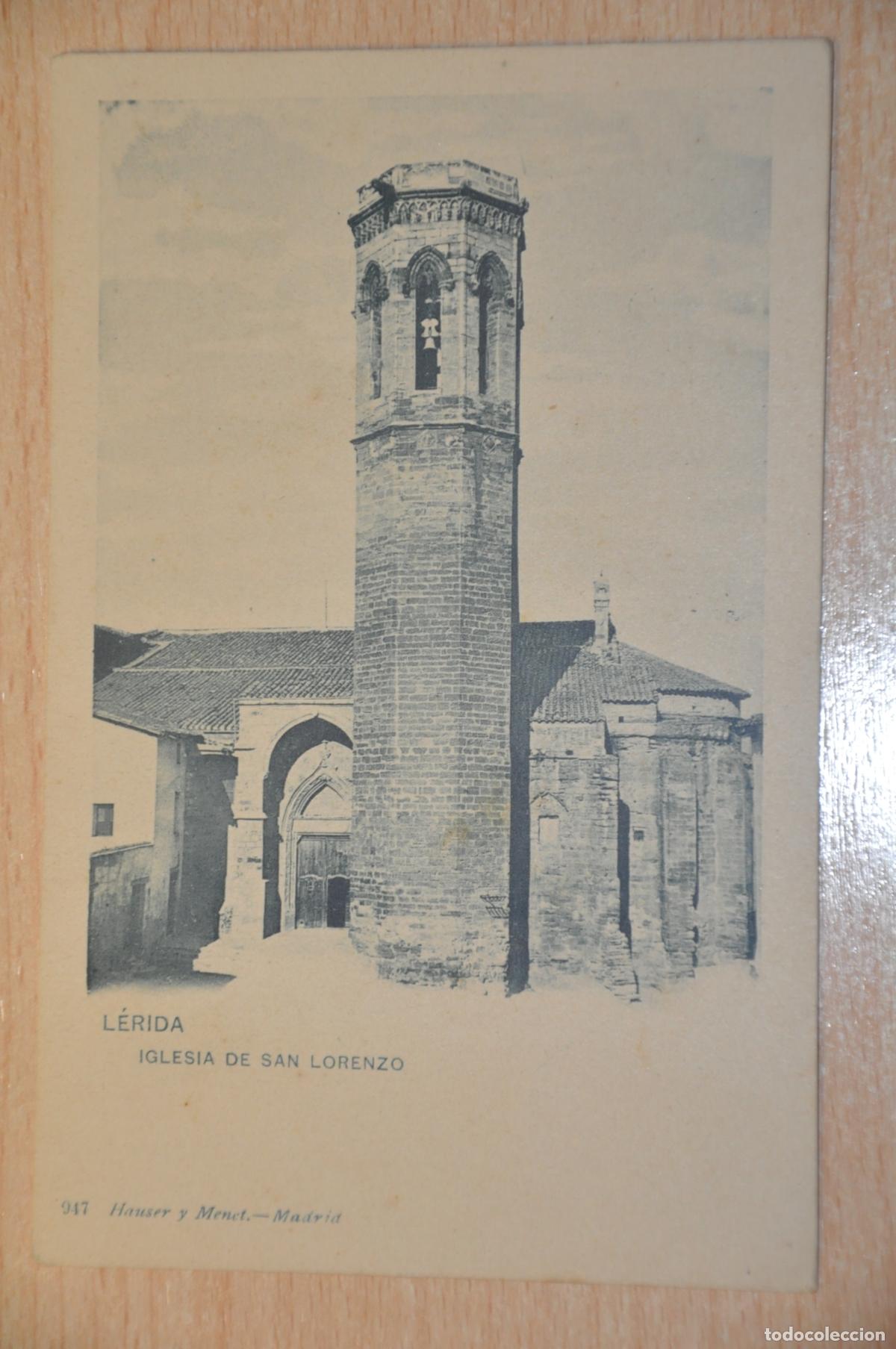 Postales: postal lerida, iglesia de san lorenzo, hauser y menet 947