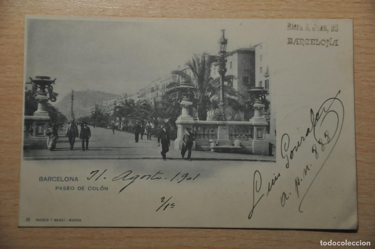 Postales: postal barcelona, paseo de colon, hauser y menet 15