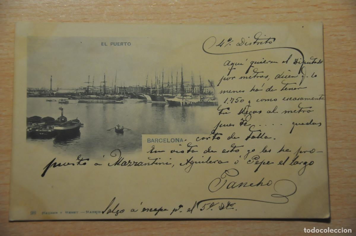 Postales: postal barcelona, el puerto, hauser y menet 98