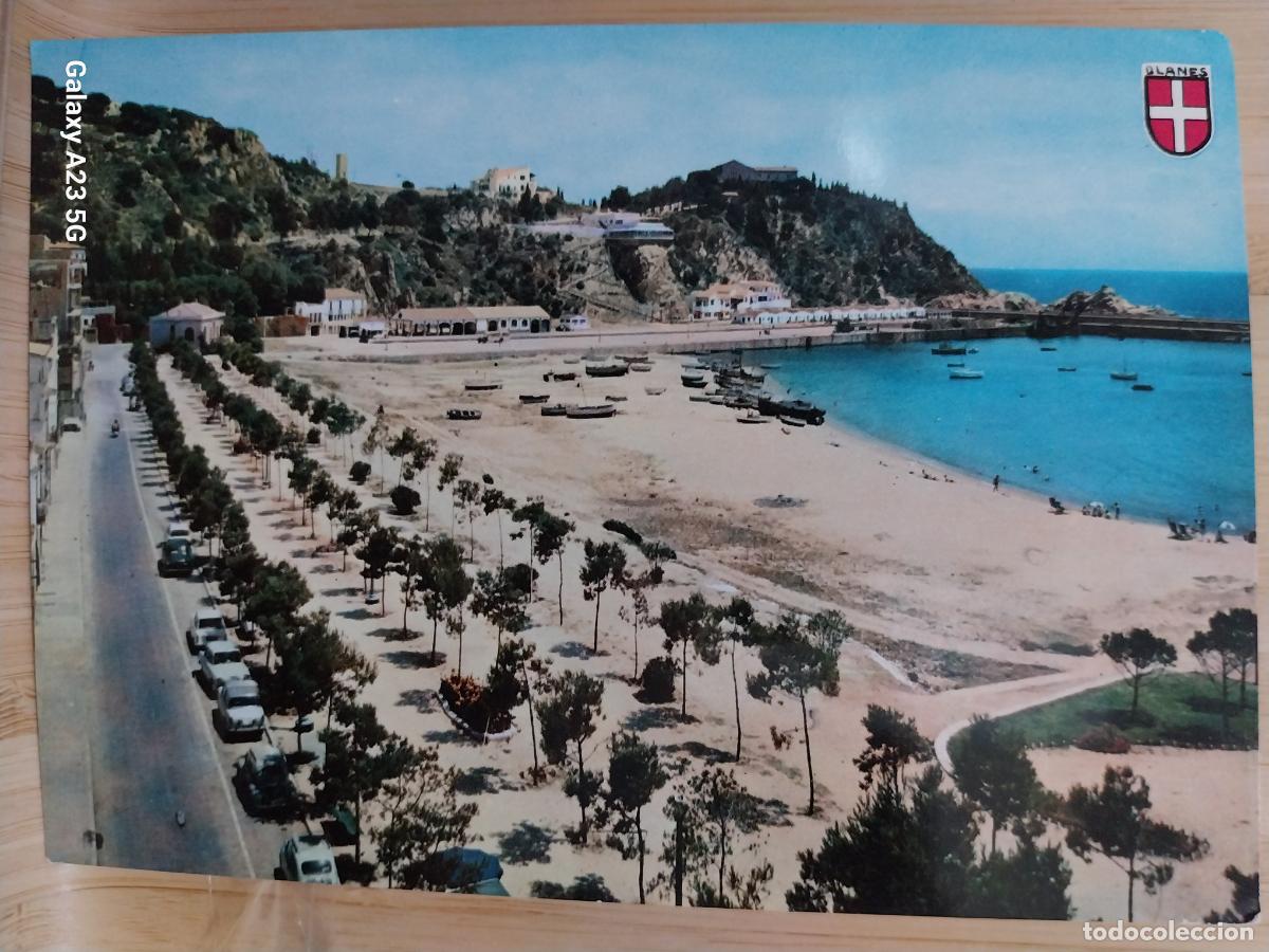 Postales: BLANES COSTA BRAVA PASEO MAESTRANZA Y PLAYA ED C RIVAS 1037 SC ORIGINAL ANIMADA COCHES CLASICOS