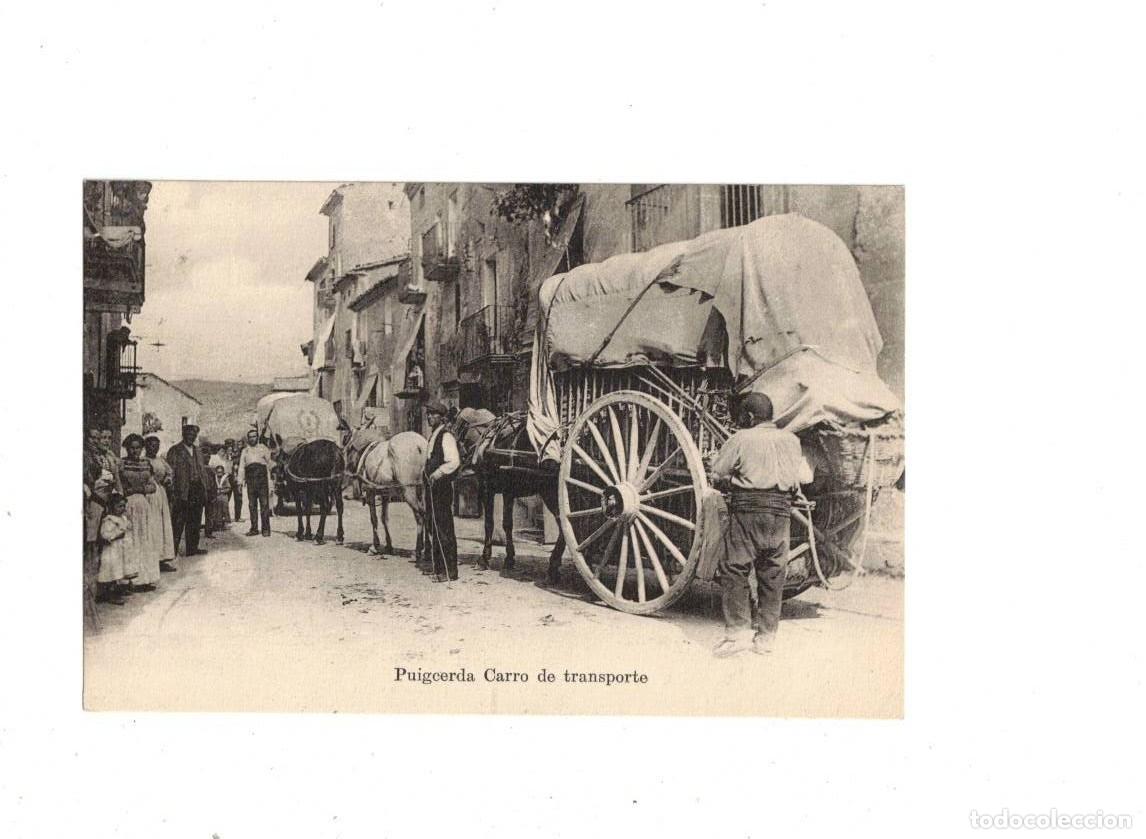 Postales: PUIGCERD&Aacute;. CARRO DE TRANSPORTE