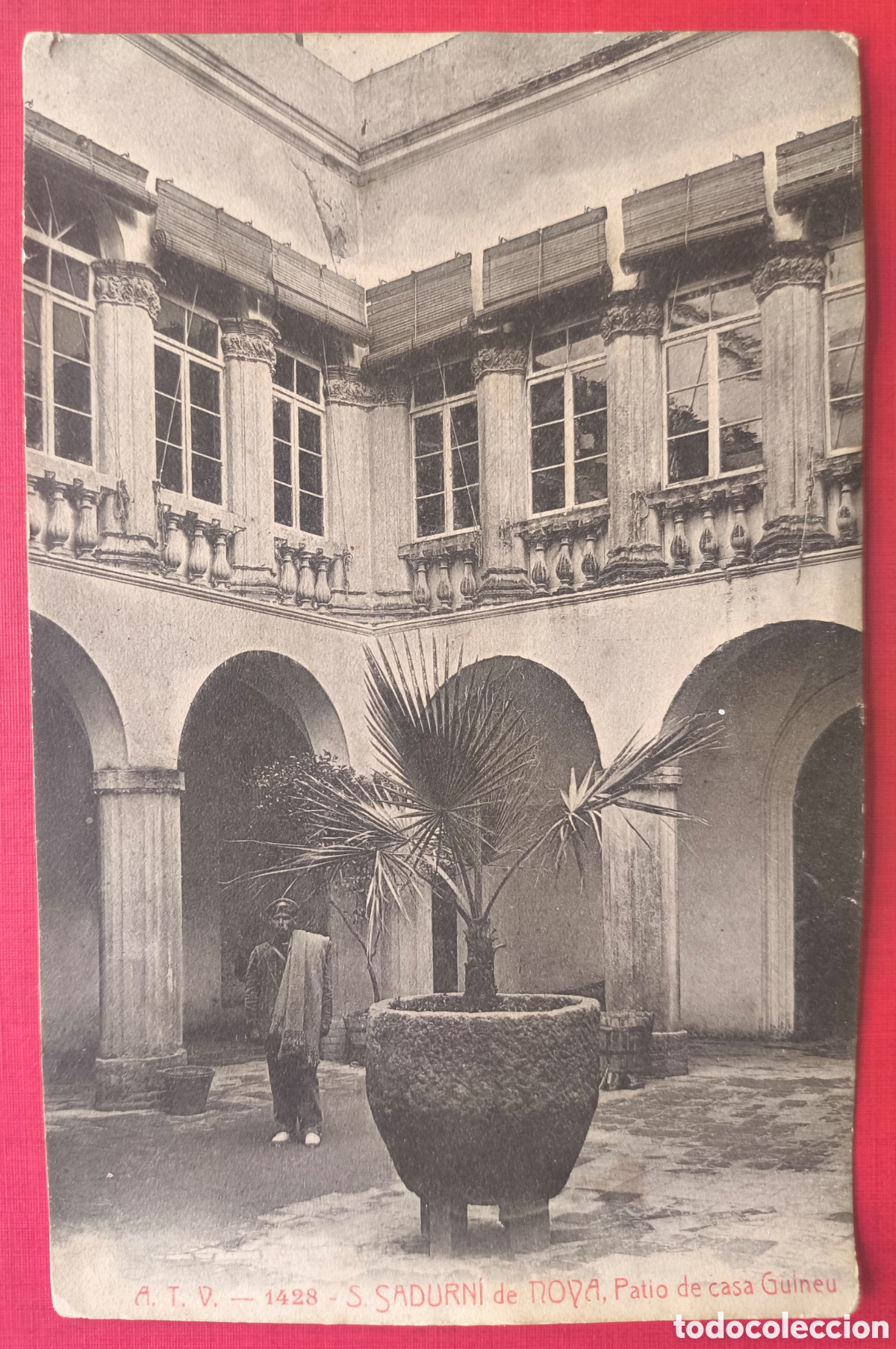 Postales: SANT SADURN&Iacute; D'ANOIA PATI CAN GUINEU POSTAL FOTOTIPIA CIRCULADA 1912