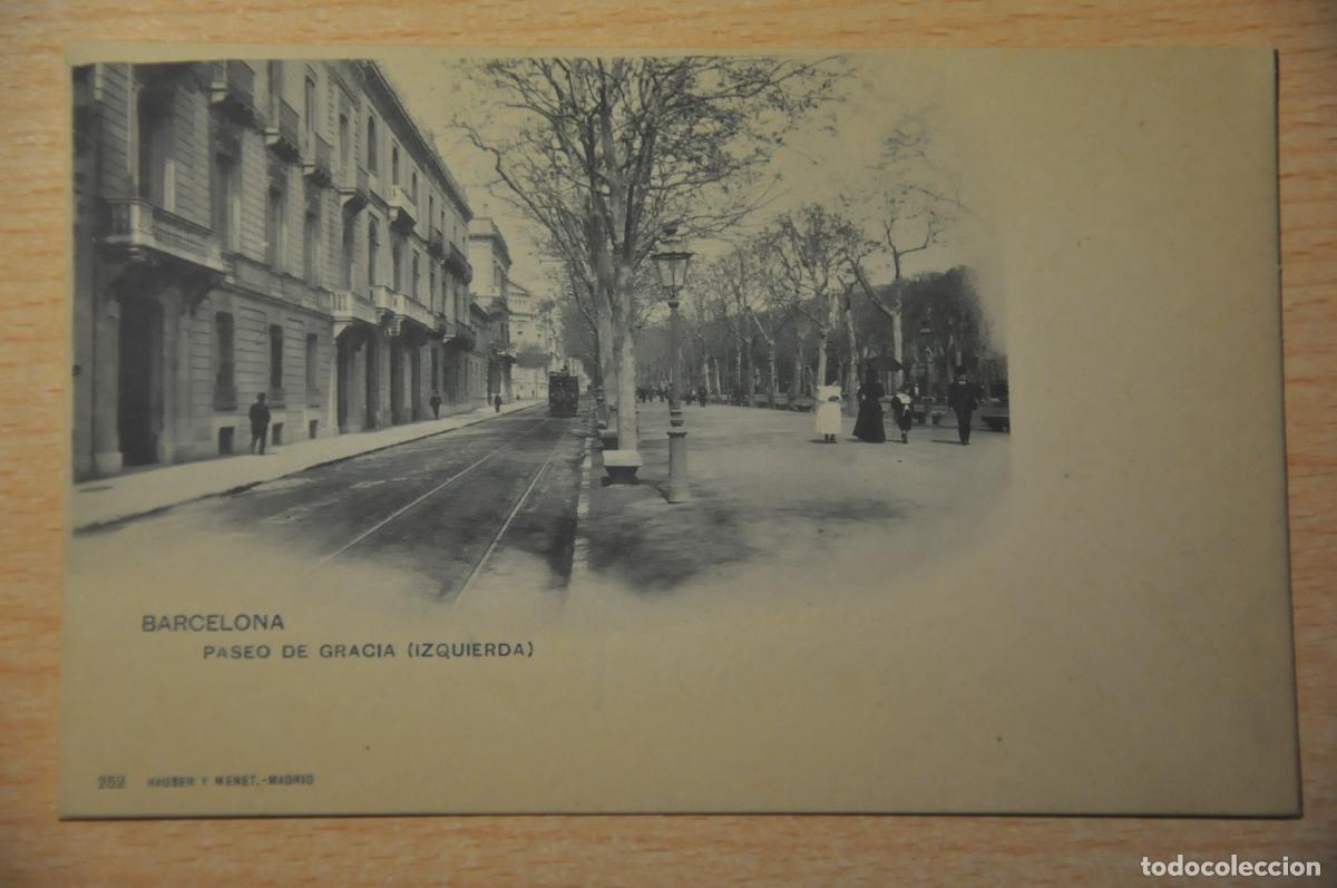 Postales: postal barcelona, paseo de gracia (izquierda), hauser y menet 252
