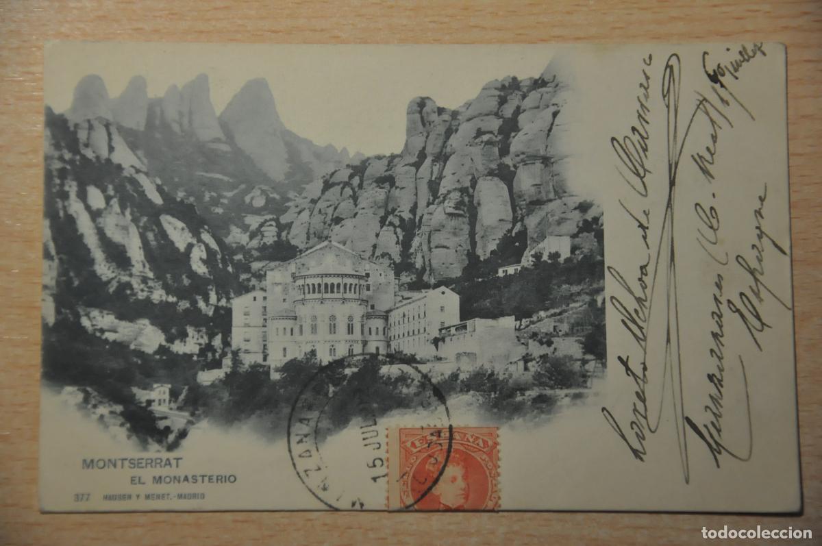 Postales: postal montserrat, el monasterio, hauser y menet 377