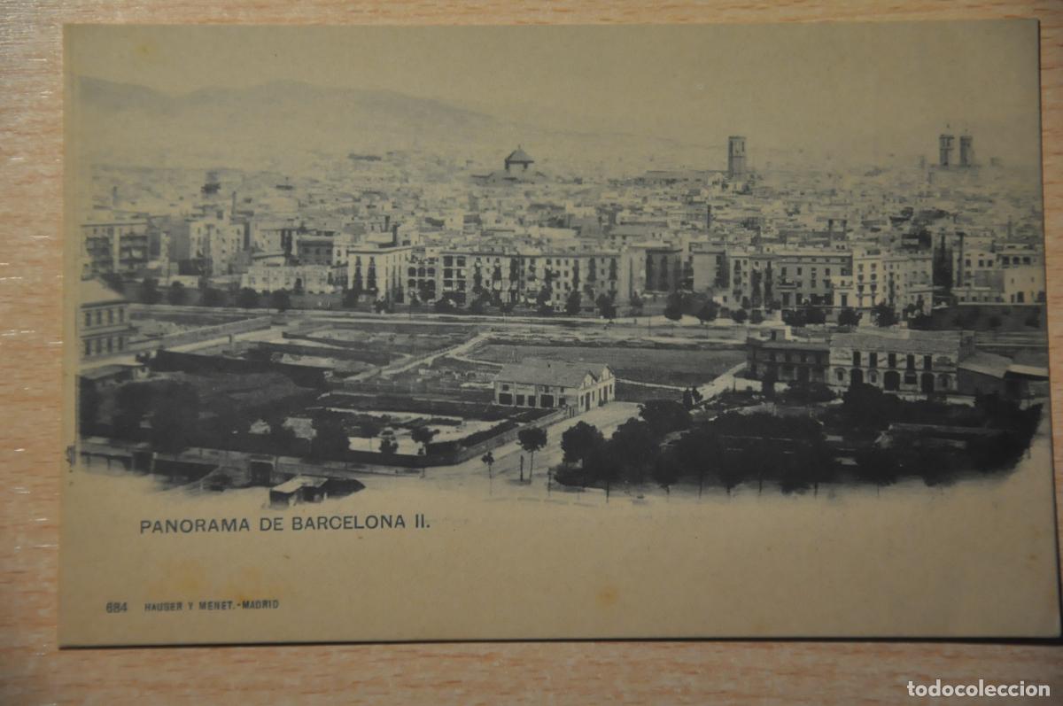 Postales: postal panorama de barcelona II, hauser y menet 684