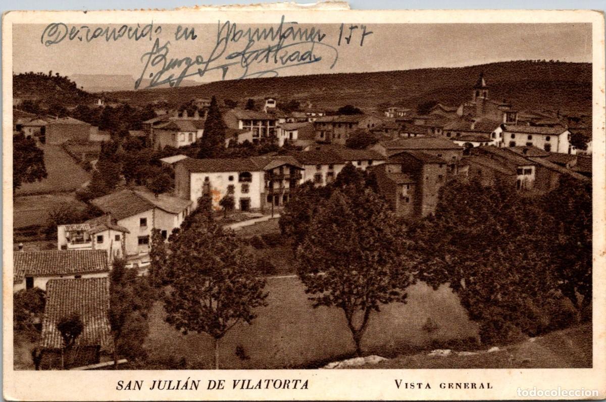 Postales: San Juli&aacute;n de Vilatorta - Vista general - H. Rieusset - 140x90mm - Sello: Devuelta al Remitente