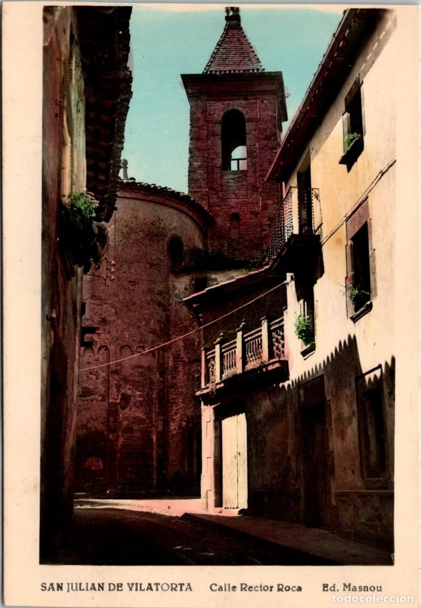 Postales: San Juli&aacute;n de Vilatorta - Calle Rector Roca - Ed. Masnou Coloreada - 136x94mm