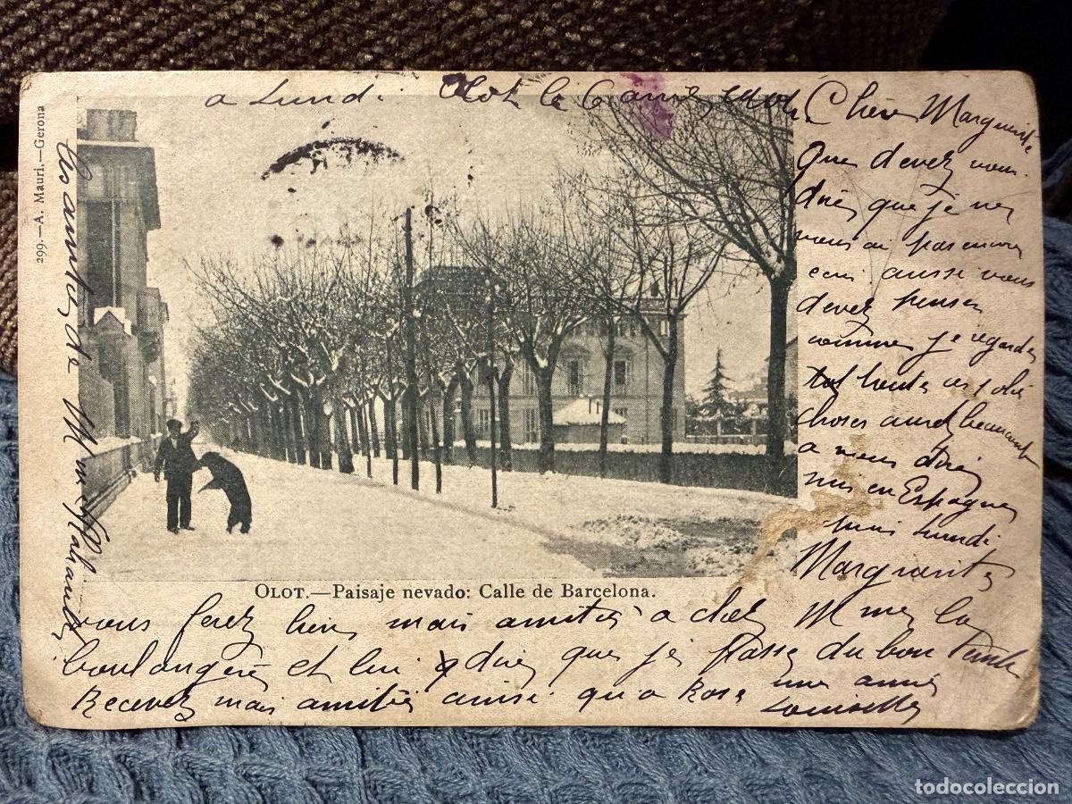 Postales: Olot - paisatge nevat - paisaje nevad- carrer Barcelona Foto Mauri