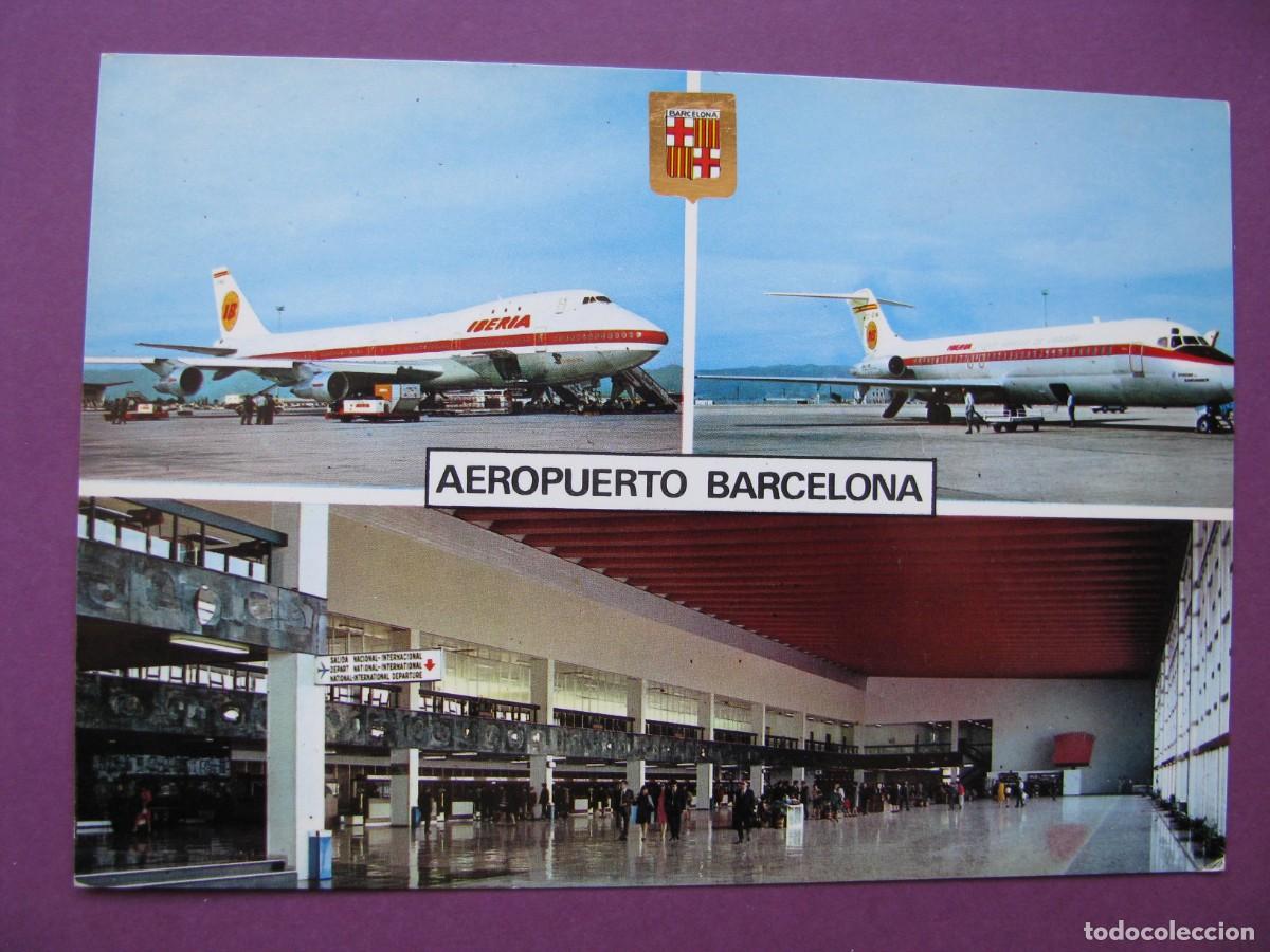 Postales: POSTAL DEL AEROPUERTO DE BARCELONA. ESCUDO DE ORO 114
