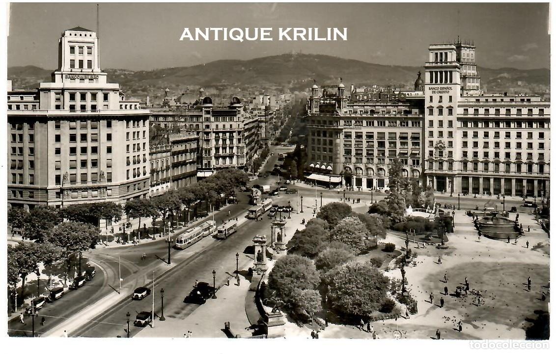 Postales: BARCELONA / PLAZA CATALU&Ntilde;A / FOTO CEBOLLERO SERIE 2 N&ordm; 1 / SIN FRANQUEAR PERO ESCRITA