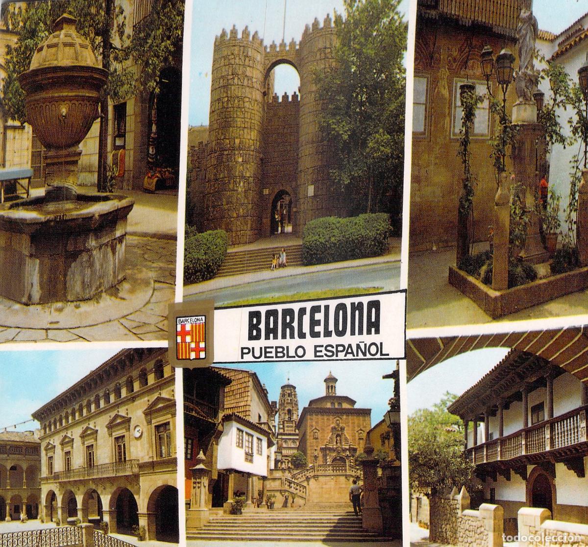 Postales: Postal de Barcelona - Diversos Aspectos del Pueblo Espa&ntilde;ol