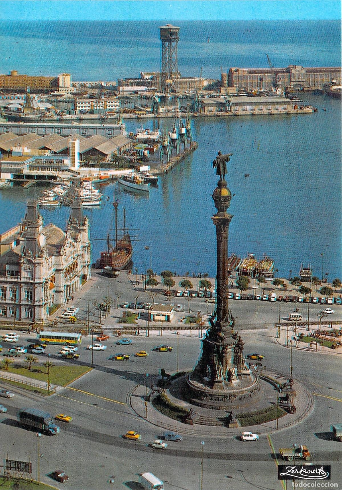 Postales: Postal Monumento a Col&oacute;n y Puerto de Barcelona Zerkowitz