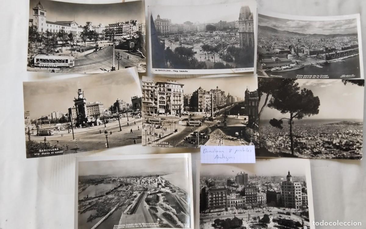 Postales: BARCELONA , 8 POSTALES ANTIGUAS , BLANCO Y NEGRO , ALGUNA MUY RARA
