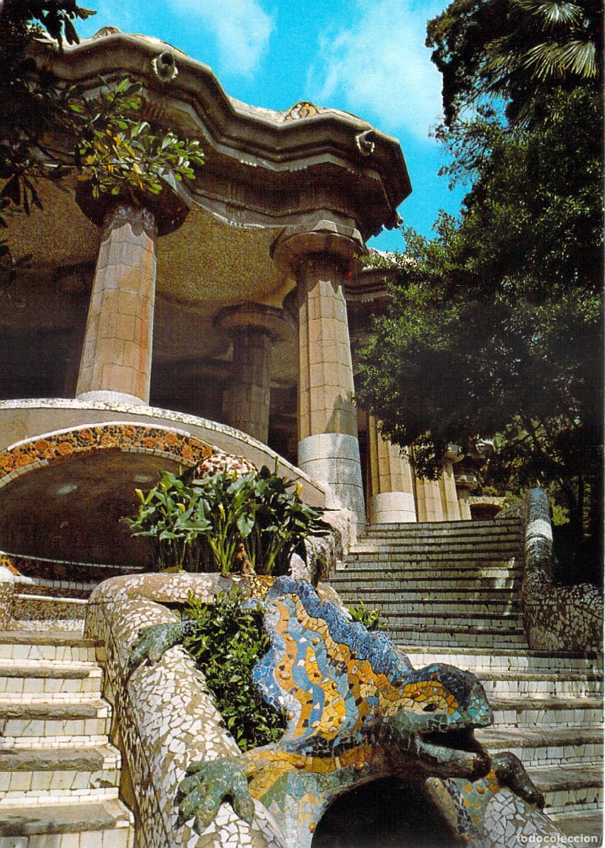 Postales: Postal Parque G&uuml;ell Barcelona Drag&oacute;n de Gaud&iacute; Modernismo