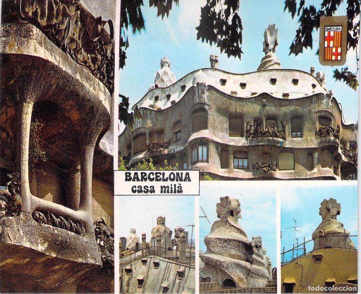 Postales: Postal de Barcelona Casa Mil&agrave; La Pedrera Arquitectura de Antoni Gaud&iacute;