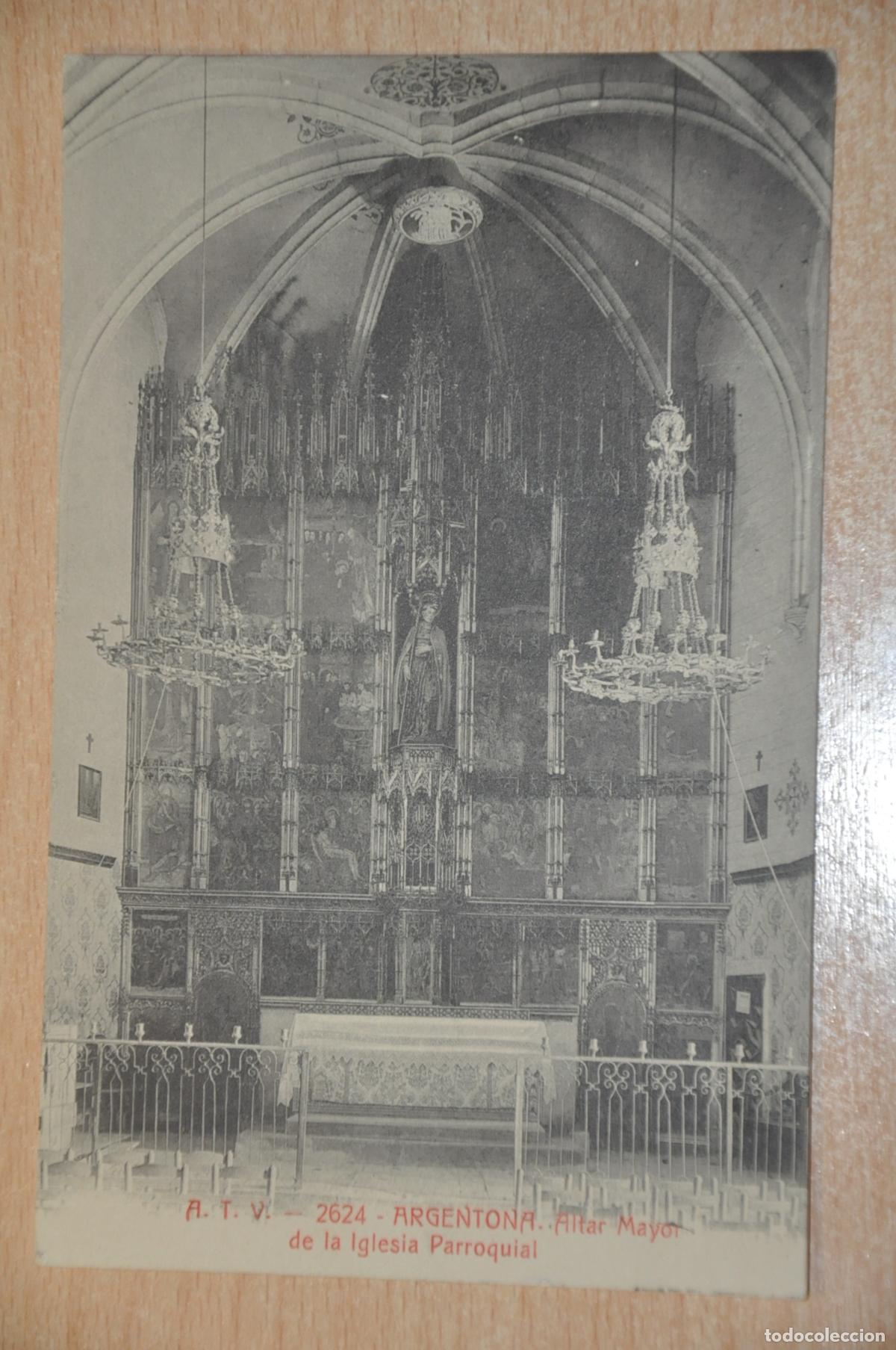 Postales: postal argentona, altar mayor de la iglesia parroquial, atv 2624