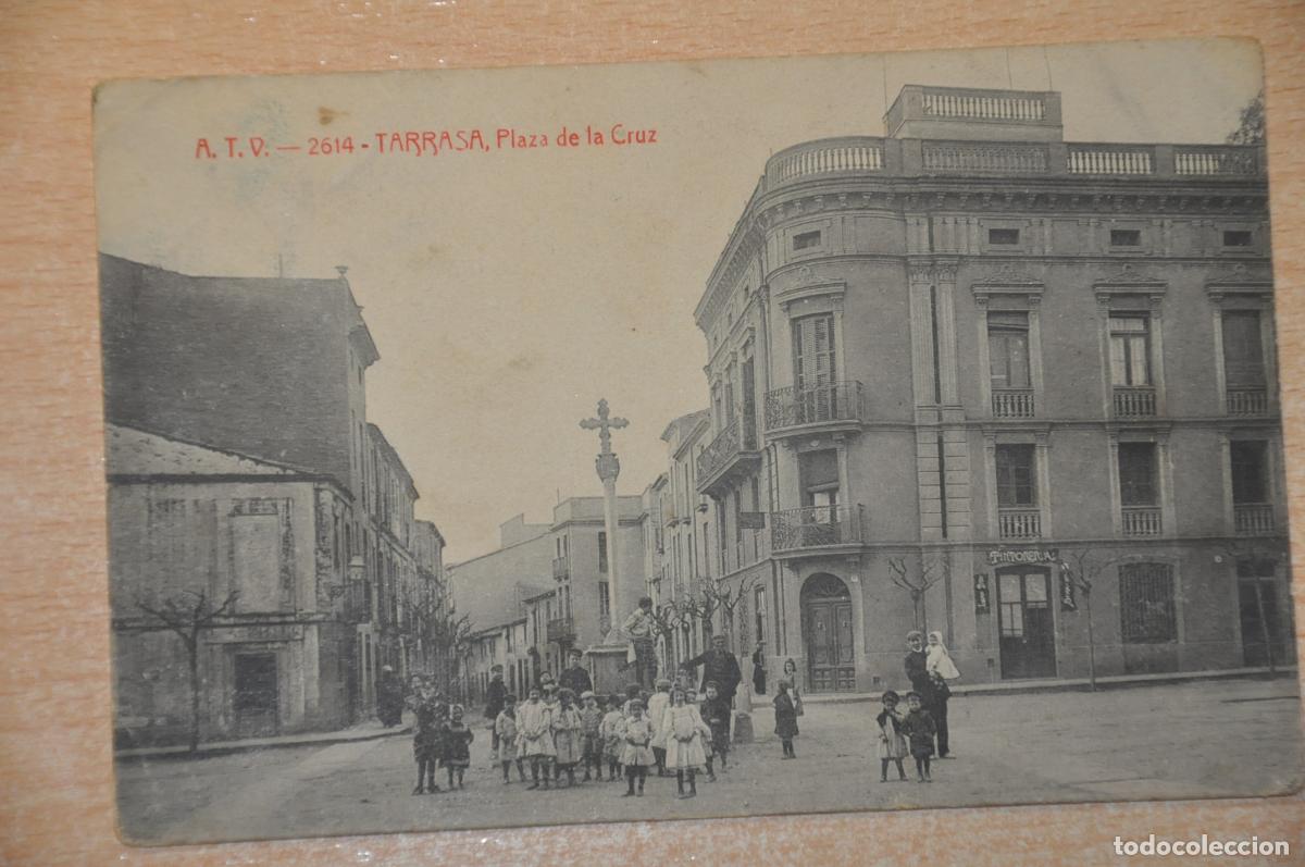 Postales: postal tarrasa, terrassa, plaza de la cruz, atv 2614