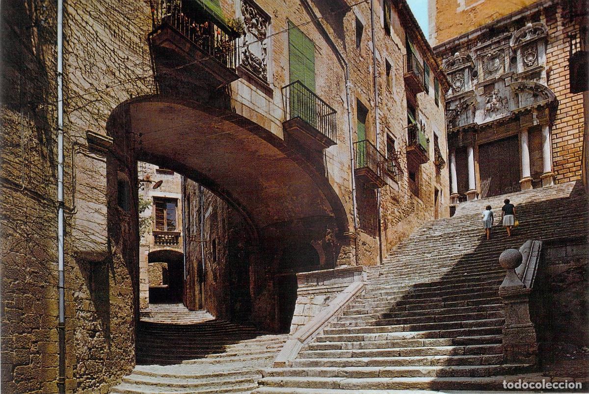 Postales: Postal Girona Palacio del Vizcondado y Fachada de San Mart&iacute;n