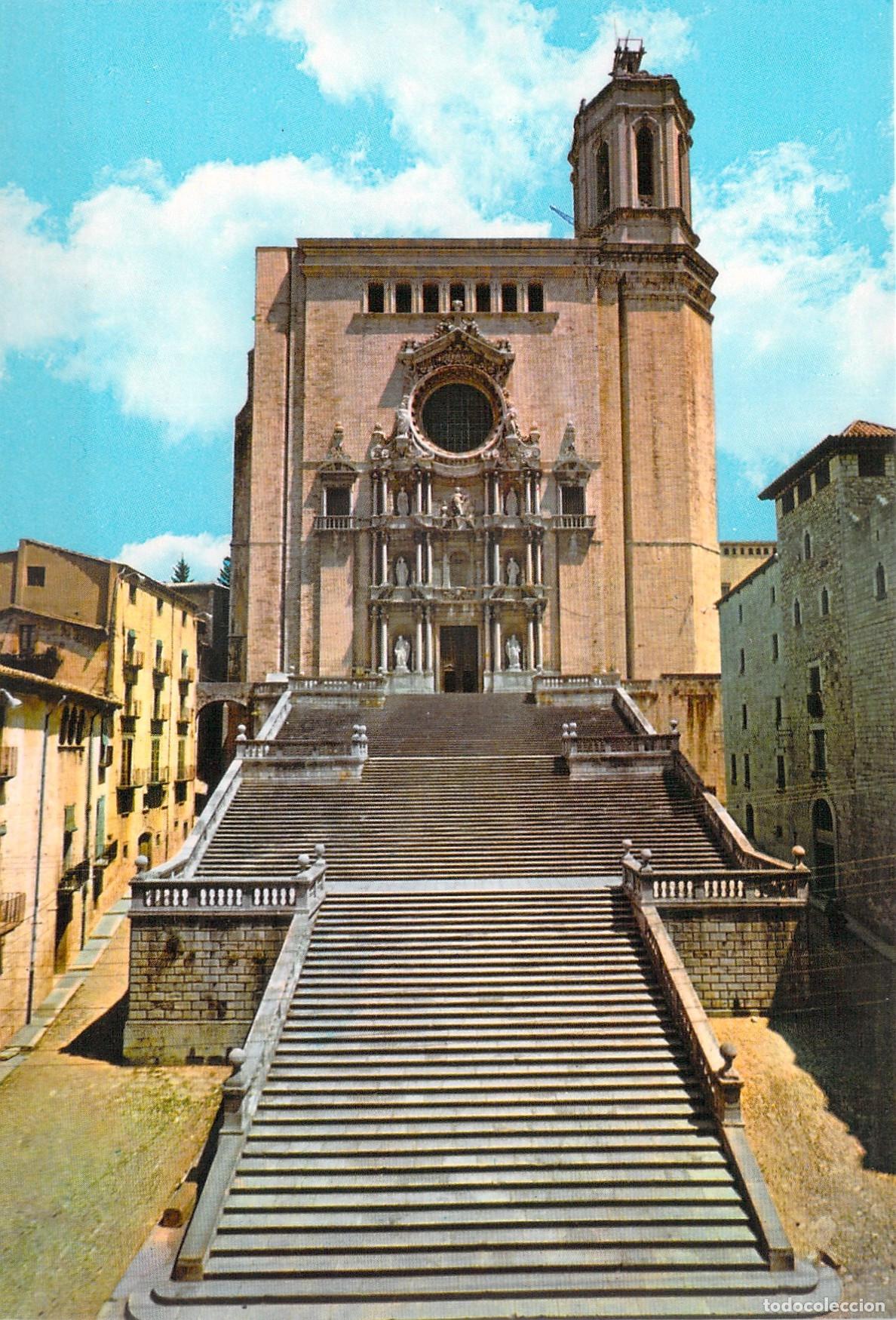 Postales: Postal de la Catedral de Gerona y su Famosa Escalinata