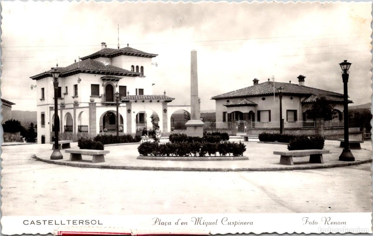 Postales: Castelltersol - Pla&ccedil;a d'en Miquel Cuspinera - Foto Renom - 139x87mm