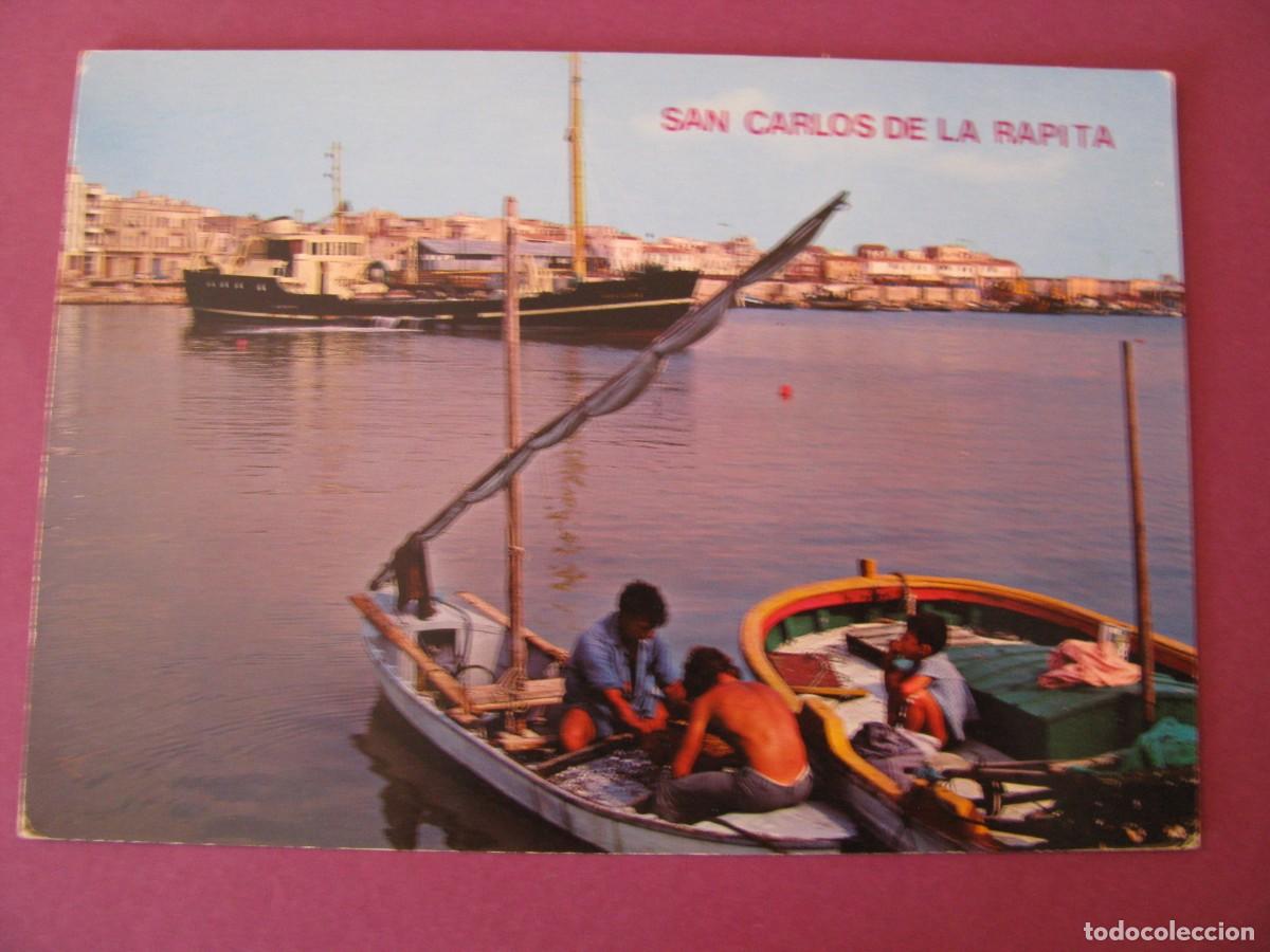 Postales: POSTAL DE SAN CARLOS DE LA RAPITA. PUERTO. ARRIBAS. ESCRITA.