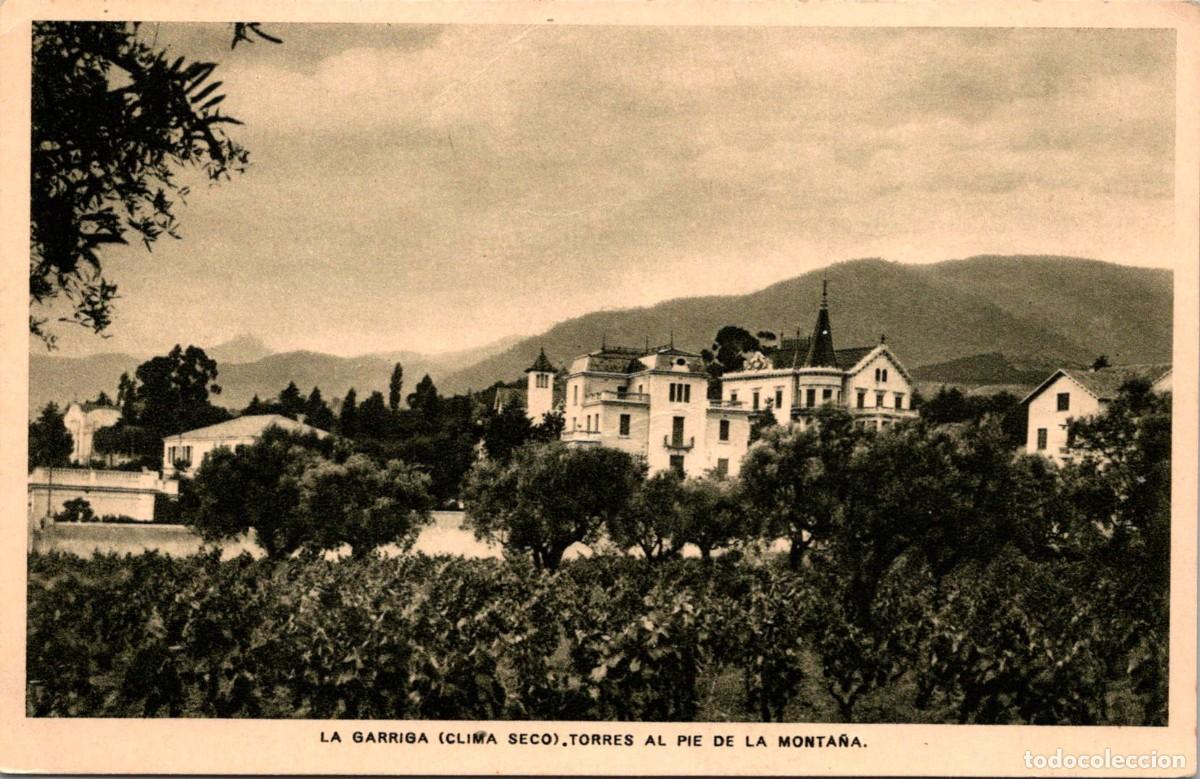 Postales: La Garriga - Torres al pie de la monta&ntilde;a - H. Rieusset - 140x90mm