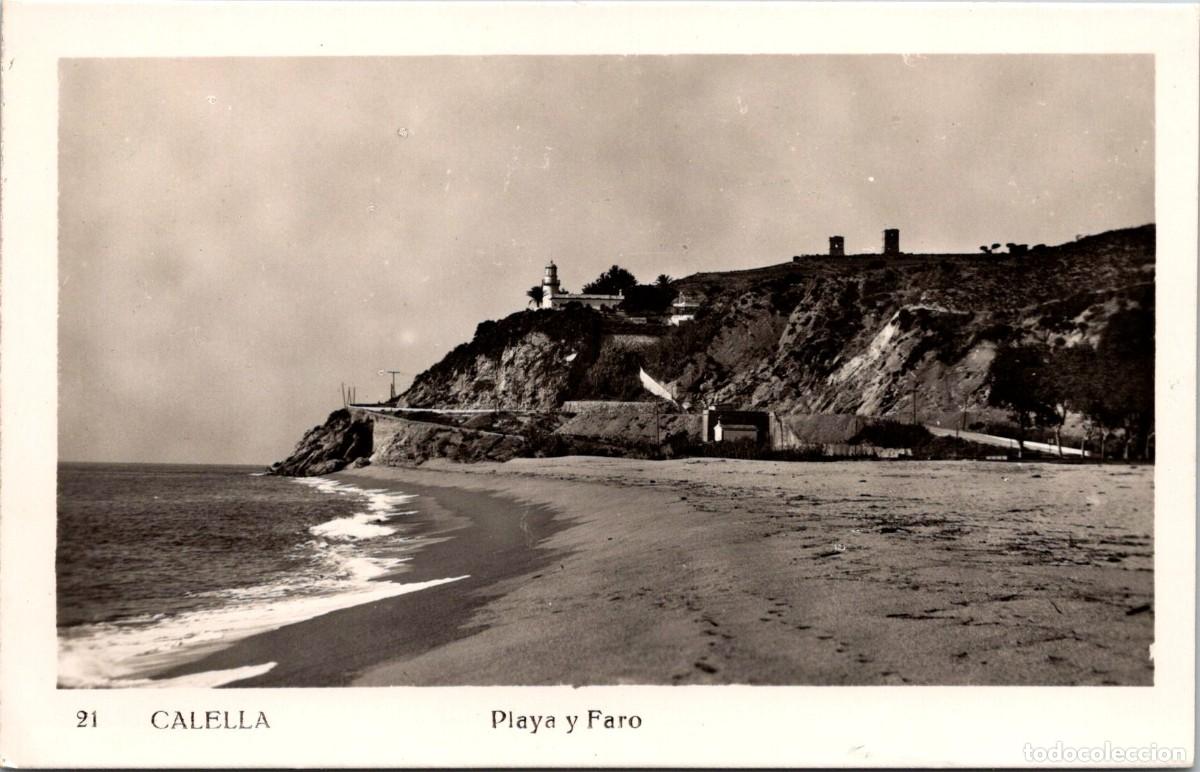 Postales: Calella - Playa y Faro - n&ordm; 21 - Fotogr&aacute;fica - Sin m&aacute;s daros - 140x90mm
